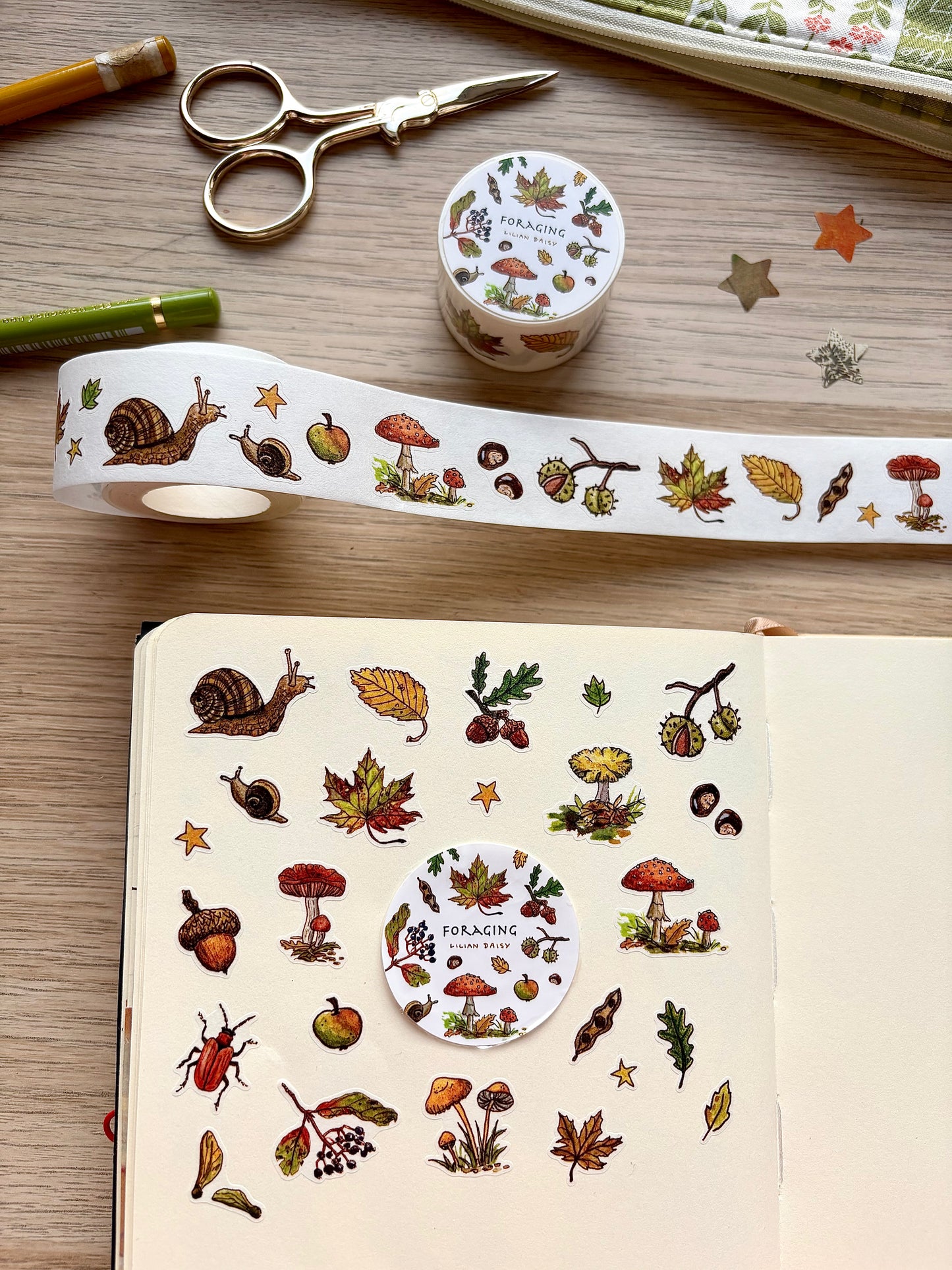 "Foraging" Washi Stickers