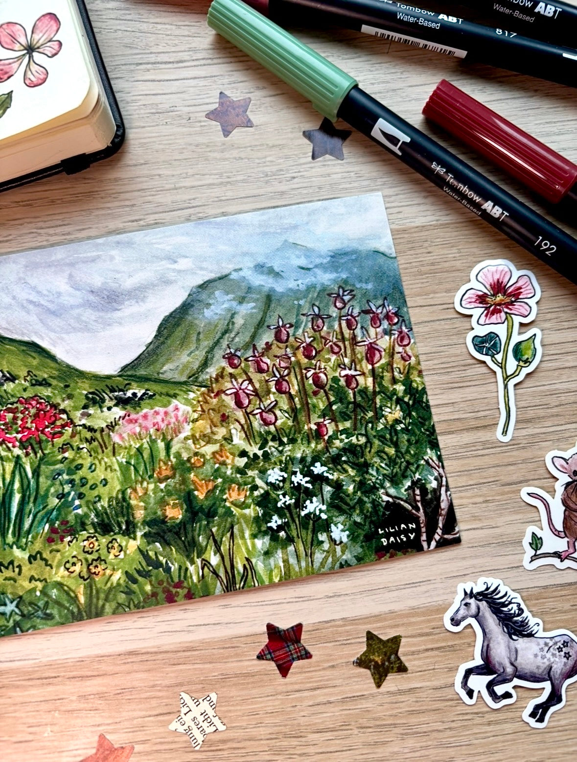 "Mountain Meadow" A6 Postcard Print