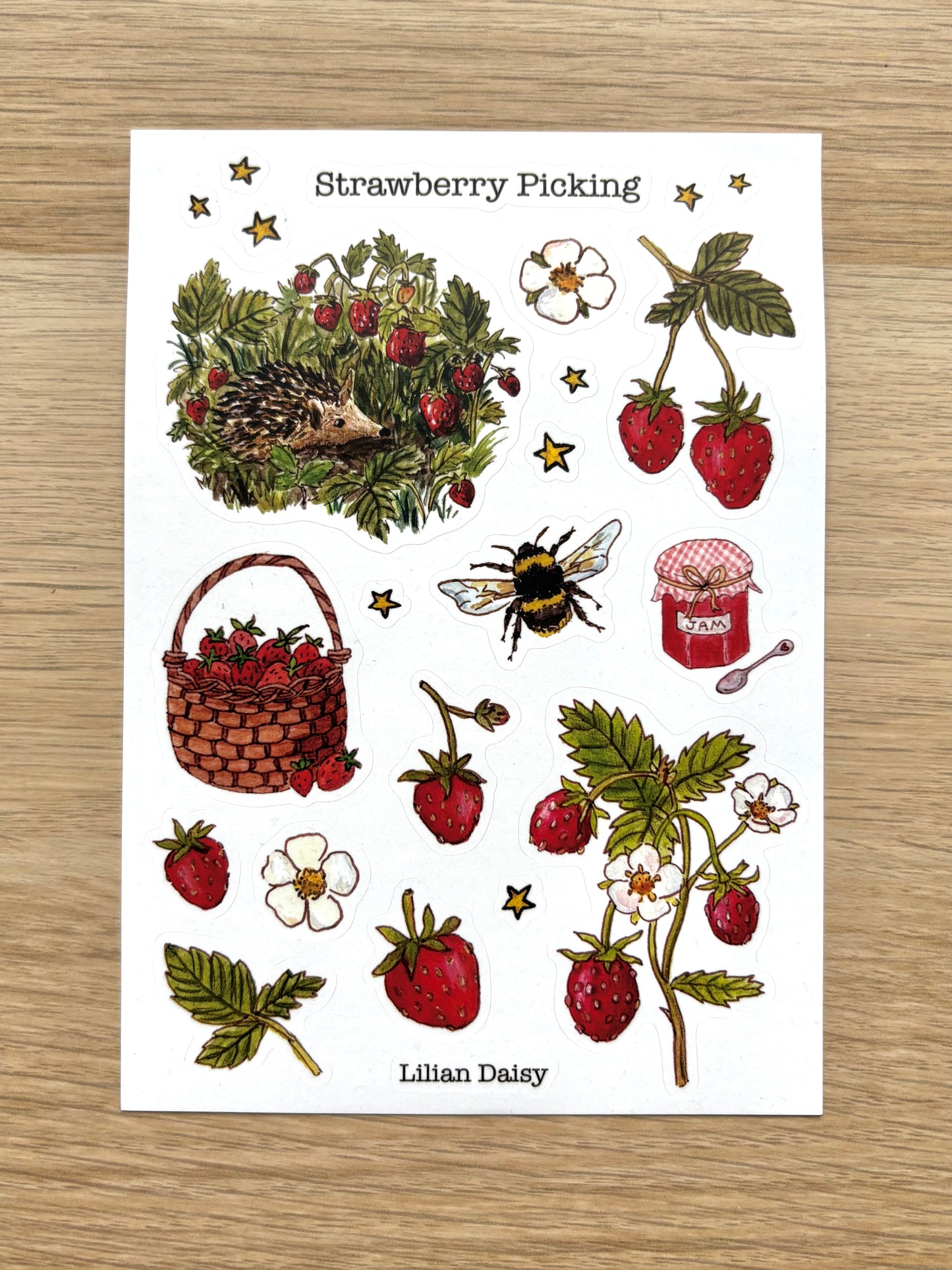 "Strawberry Picking" Sticker sheet