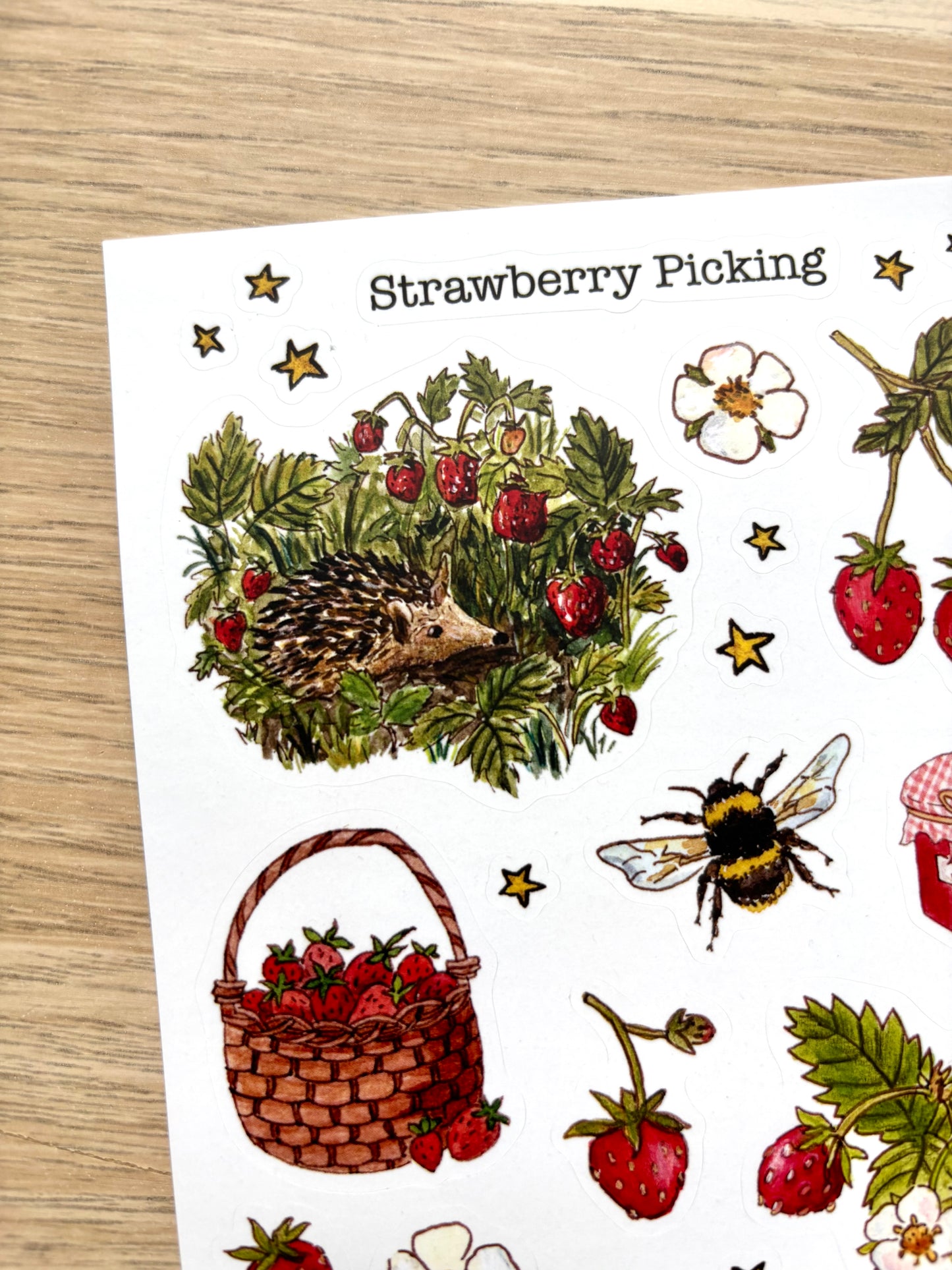 "Strawberry Picking" Sticker sheet