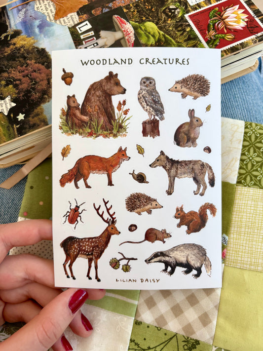 "Woodland Creatures" Sticker Sheet