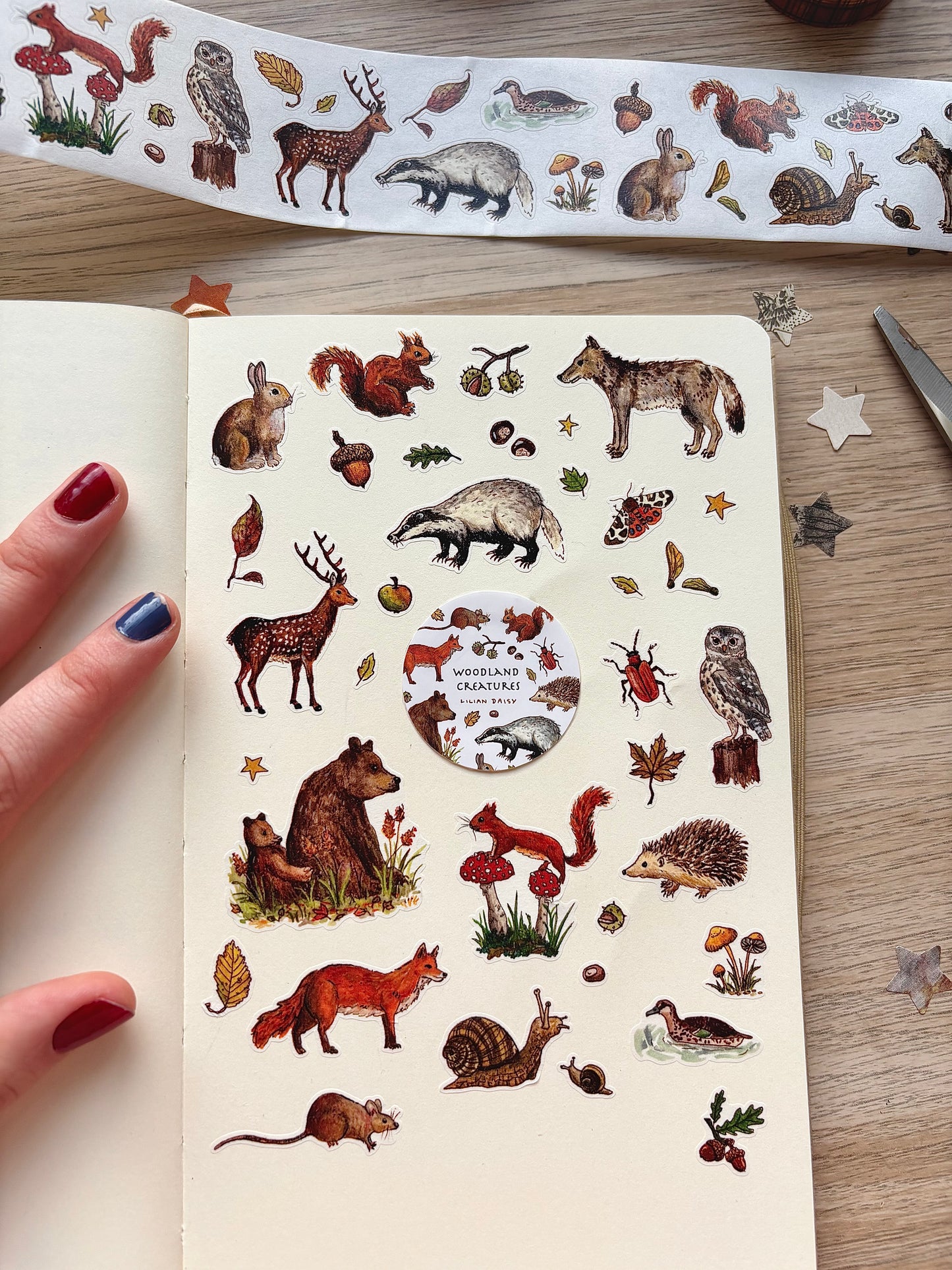 "Woodland creatures" Washi Stickers