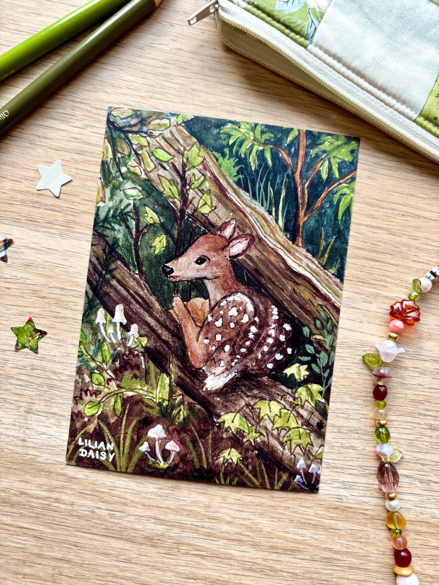 "Deer in the forest" A6 Postcard Print