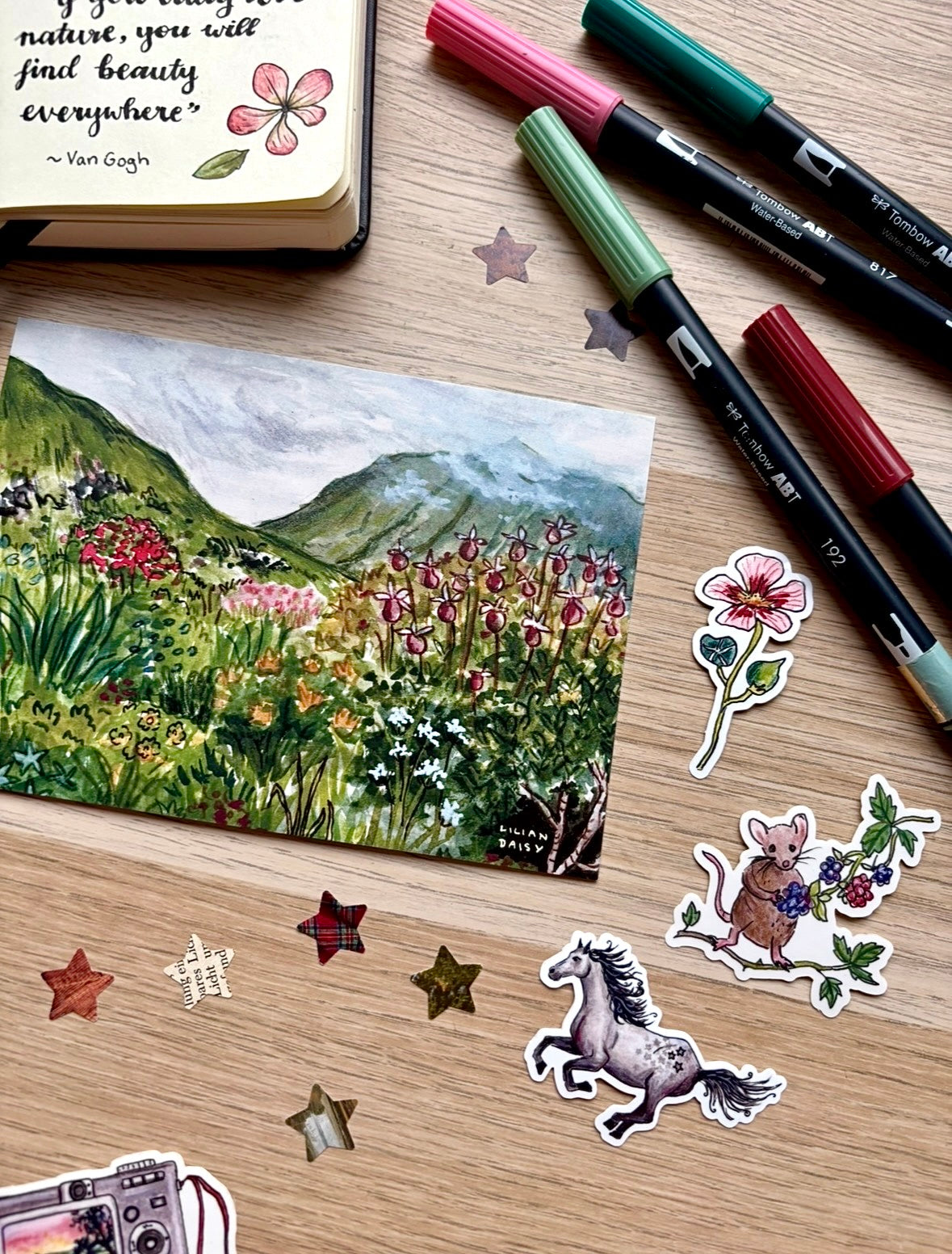 "Mountain Meadow" A6 Postcard Print