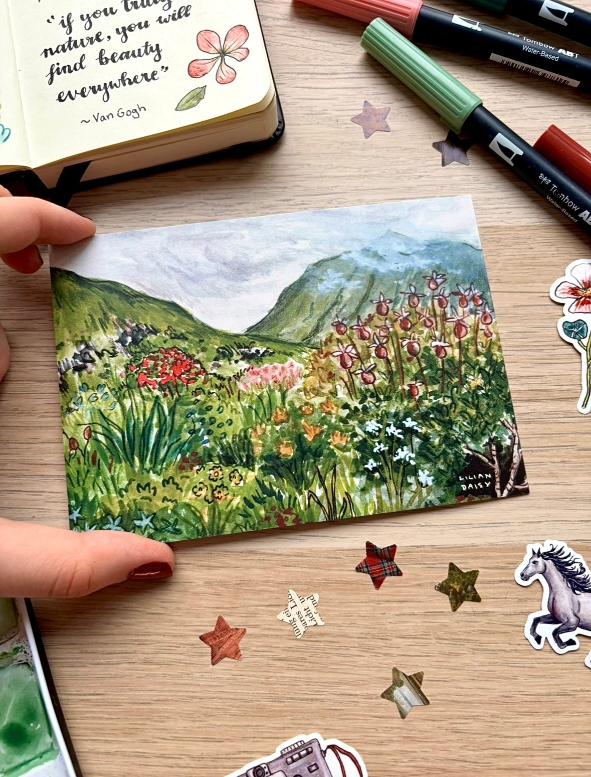"Mountain Meadow" A6 Postcard Print