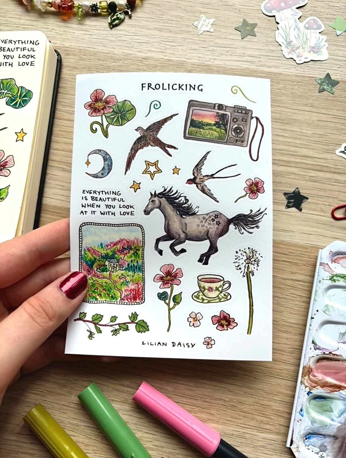 "Frolicking" Sticker sheet