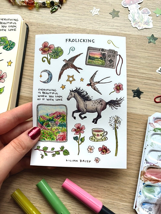 "Frolicking" Sticker sheet