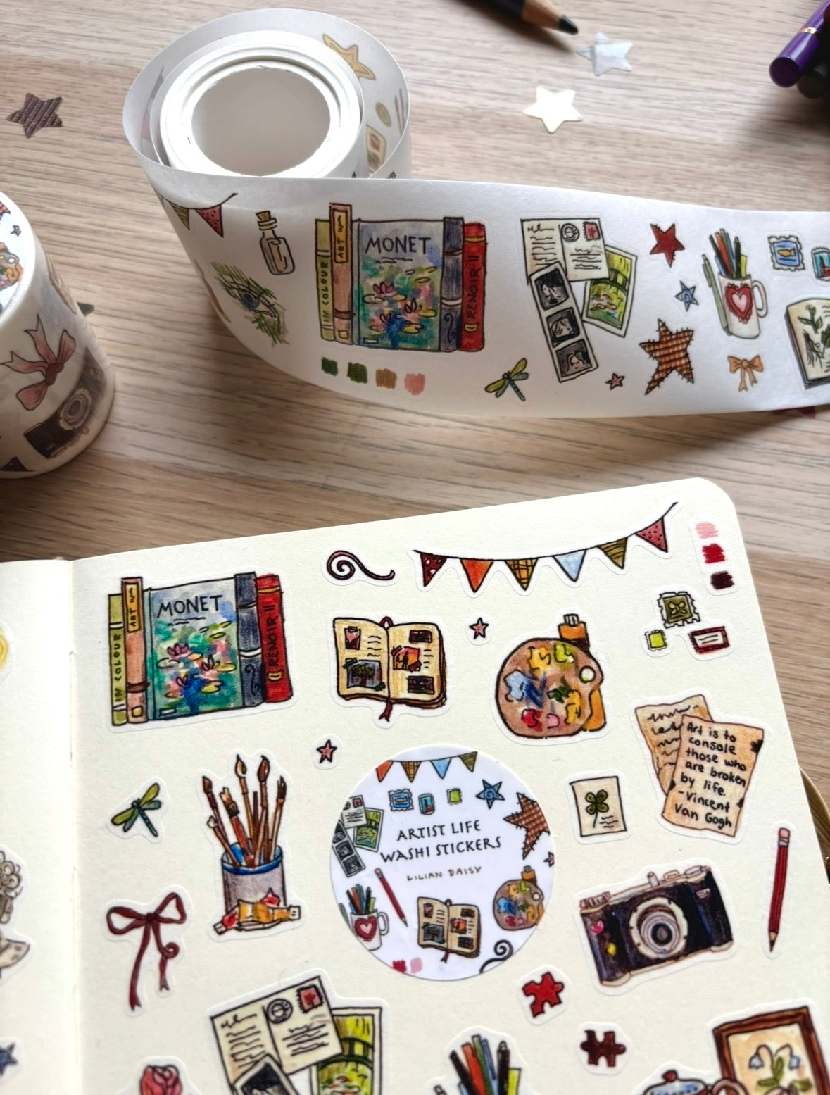 "Artist life" Washi Stickers