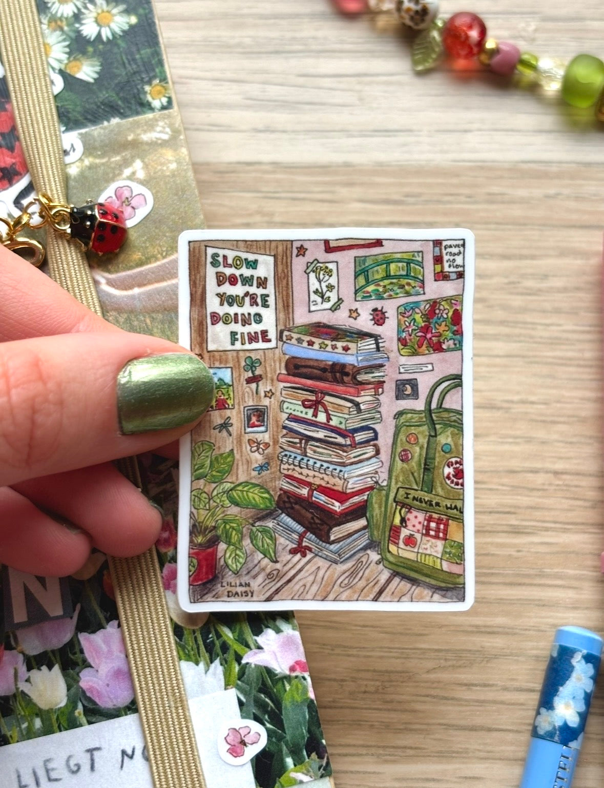 "Journal Stack" Vinyl Sticker