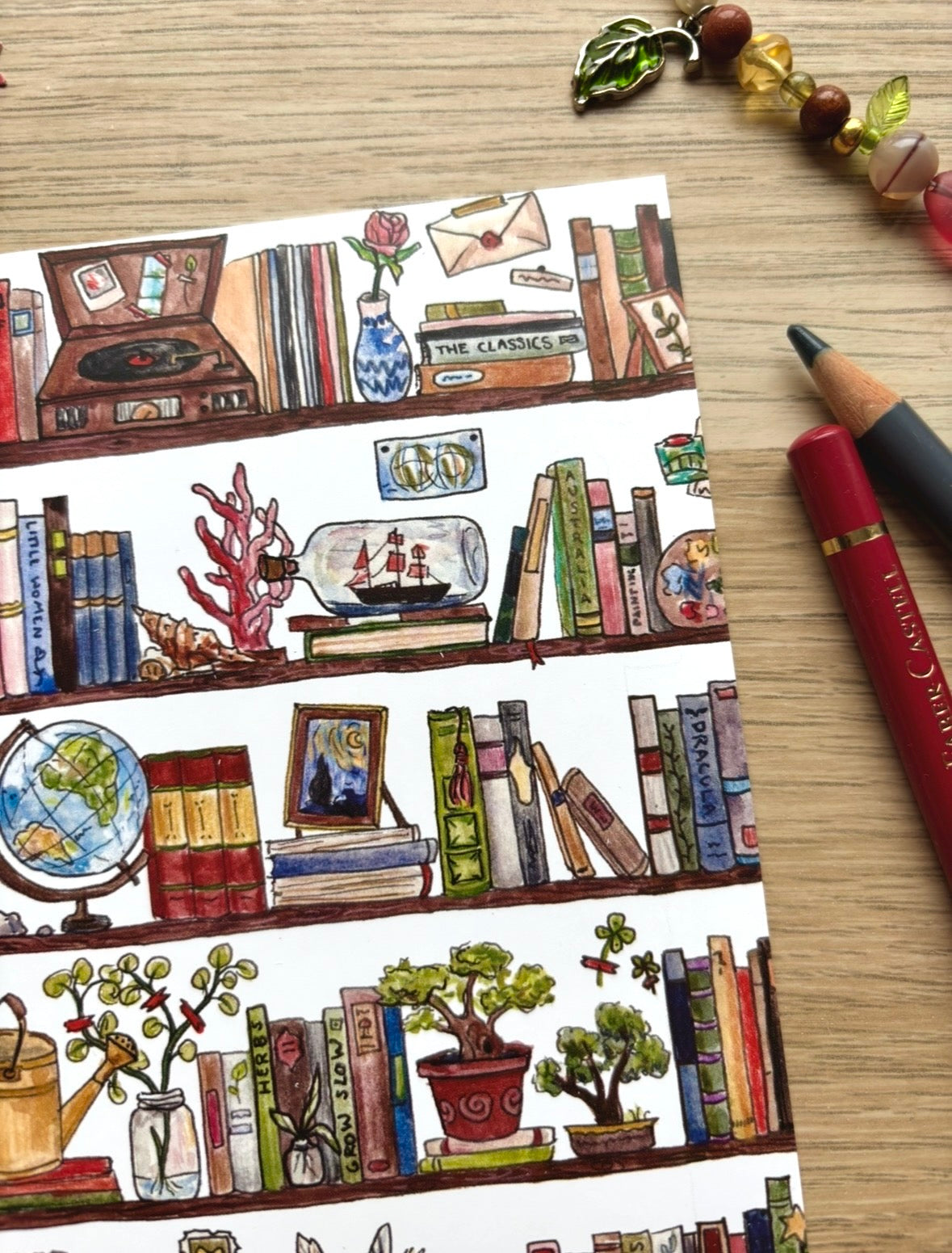 "Bookshelves" Set of 2 A6 Postcard Prints